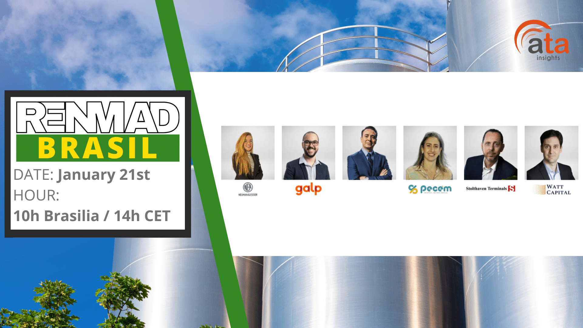 Webinar: Strategies and technologies for transporting and storing clean hydrogen for export from Brazil to Europe